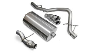 Chevrolet Tahoe Performance Exhaust - Single Rear Exit - CORSA Performance - Sport Cat Back with Twin 4.0in. Pro-Series Tips - Polished - `09-`14